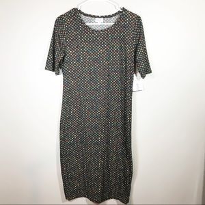 Lularoe Julia dress NWT! Black with multi colors